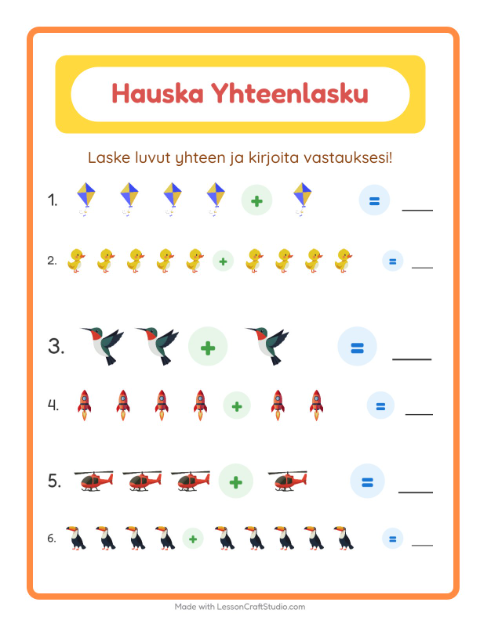 Yhteenlasku – Lentävät asiat