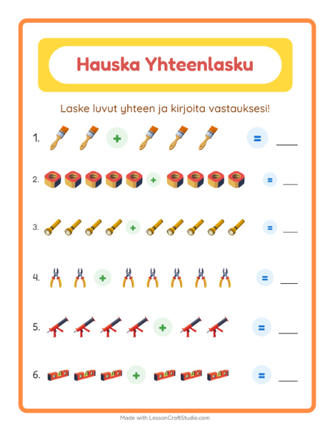 Yhteenlasku – Työkalut