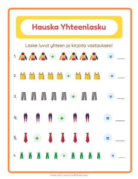 Yhteenlasku – Vaatteet