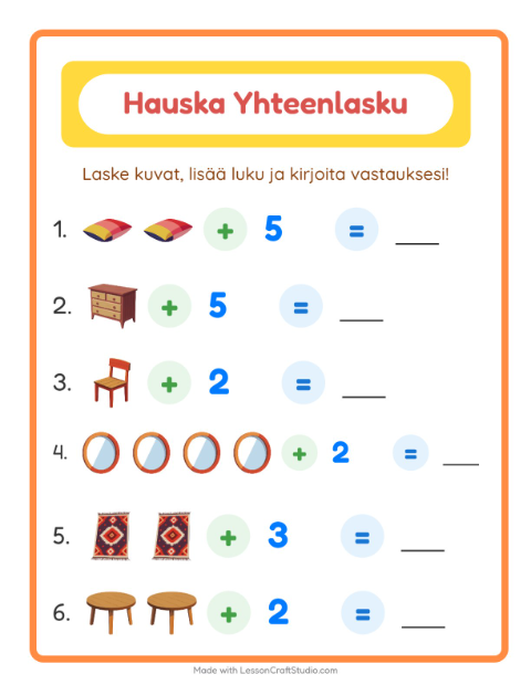 Kuvat ja luku yhteen – Huonekalut
