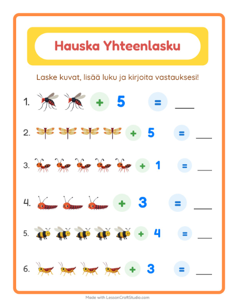 Kuvat ja luku yhteen – Hyönteiset ja ötökät