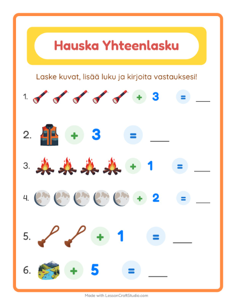 Kuvat ja luku yhteen – Leirielämä