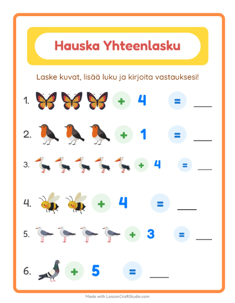 Kuvat ja luku yhteen – Lentävät asiat