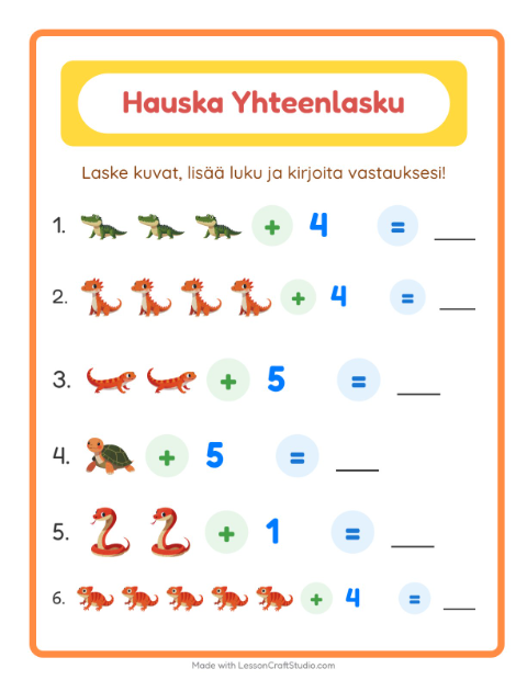 Kuvat ja luku yhteen – Matelijat ja sammakkoeläimet