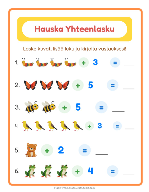 Esikatselu: Kuvat ja luku yhteen: Metsän eläimet – 1. luokan oppilaille