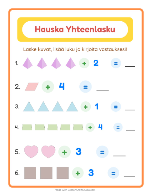 Kuvat ja luku yhteen – Muodot
