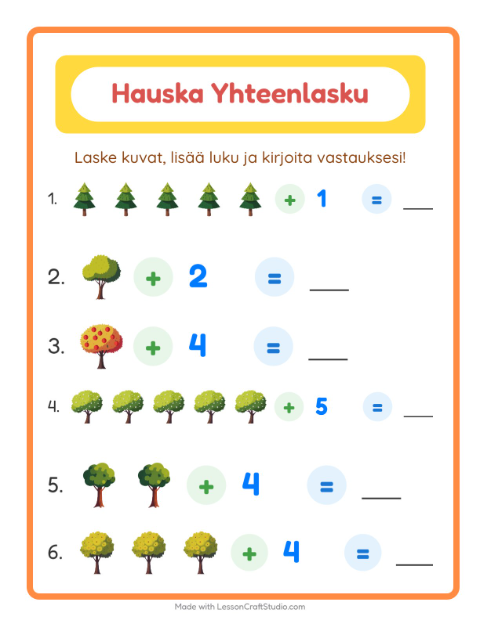 Kuvat ja luku yhteen – Puut