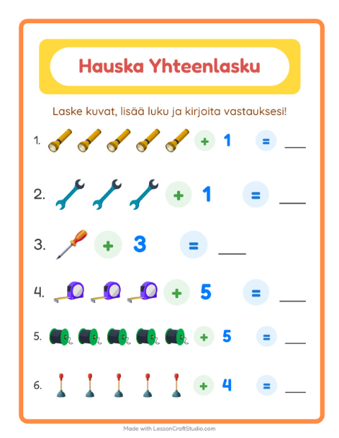 Kuvat ja luku yhteen – Työkalut