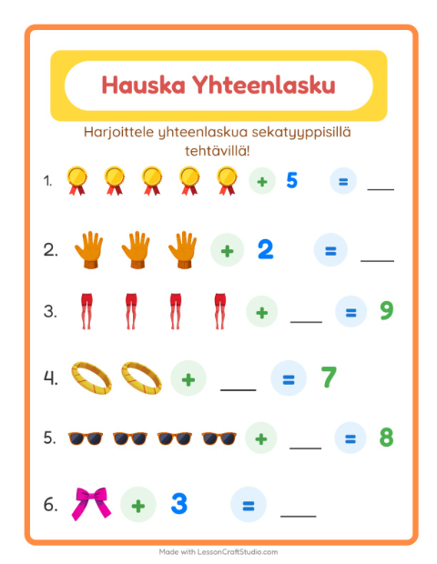 Yhteenlaskua sekaisin – Asusteet
