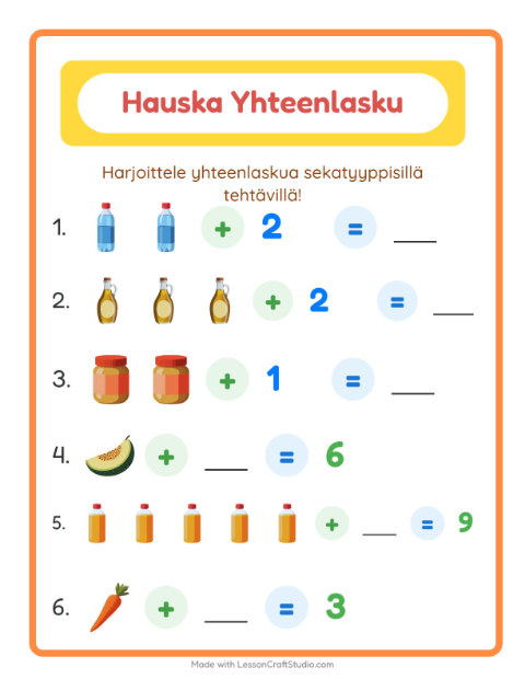 Yhteenlaskua sekaisin – Ruokakaupassa