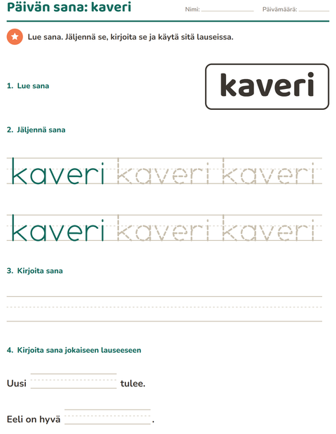 Esikatselu: Yleiset sanat-tehtäväarkki, Esiopetus