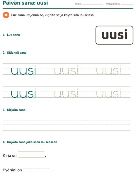 Esikatselu: Yleiset sanat-tehtäväarkki, Esiopetus