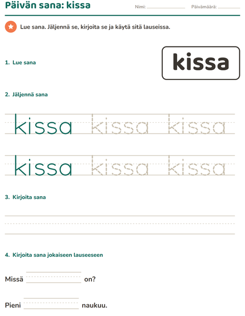 Esikatselu: Yleiset sanat-tehtäväarkki, Esiopetus