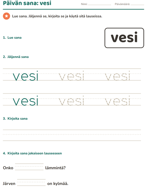 Esikatselu: Yleiset sanat-tehtäväarkki, Esiopetus