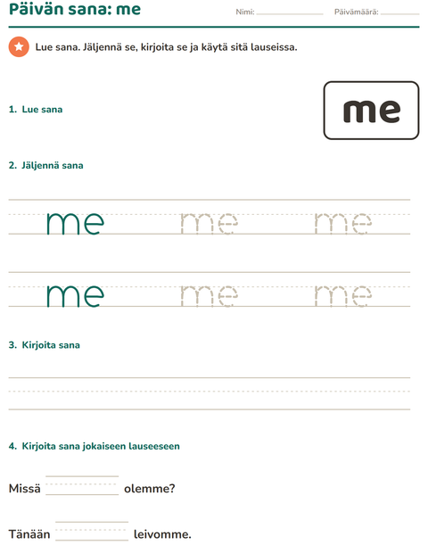 Esikatselu: Yleiset sanat-tehtäväarkki, Esiopetus