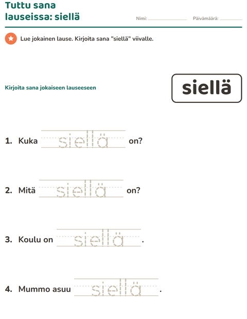 Esikatselu: Yleiset sanat-tehtäväarkki, Esiopetus