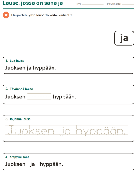 Esikatselu: Yleiset sanat-tehtäväarkki, Esiopetus