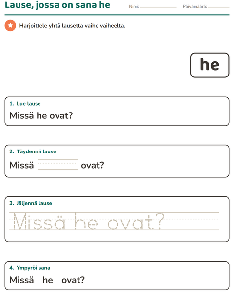 Esikatselu: Yleiset sanat-tehtäväarkki, Esiopetus