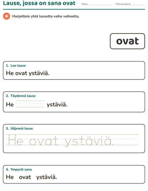 Esikatselu: Yleiset sanat-tehtäväarkki, Esiopetus