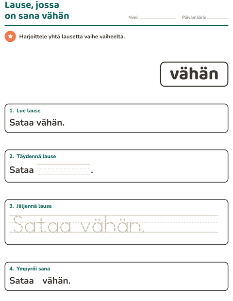 Esikatselu: Yleiset sanat-tehtäväarkki, Esiopetus