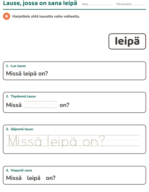 Esikatselu: Yleiset sanat-tehtäväarkki, Esiopetus