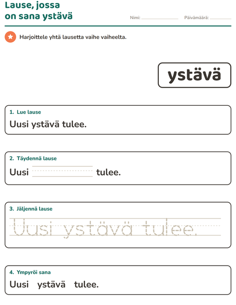 Esikatselu: Yleiset sanat-tehtäväarkki, Esiopetus