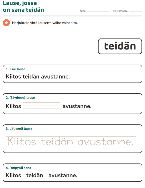 Esikatselu: Yleiset sanat-tehtäväarkki, Esiopetus