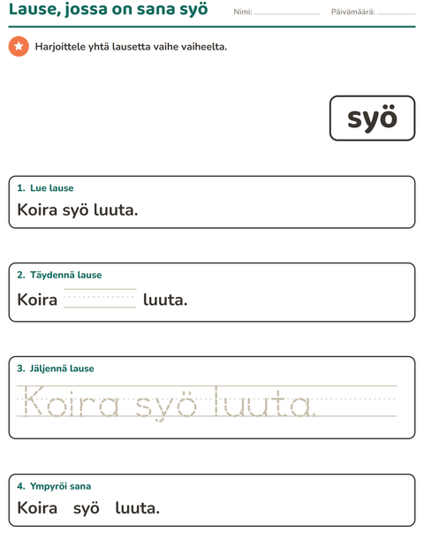 Esikatselu: Yleiset sanat-tehtäväarkki, Esiopetus