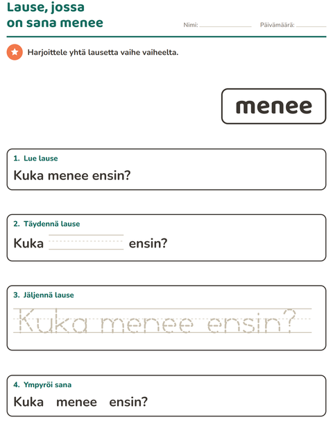 Esikatselu: Yleiset sanat-tehtäväarkki, Esiopetus
