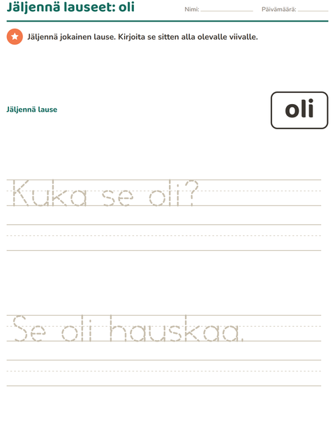 Esikatselu: Yleiset sanat-tehtäväarkki, Esiopetus