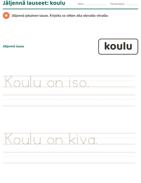 Esikatselu: Yleiset sanat-tehtäväarkki, Esiopetus