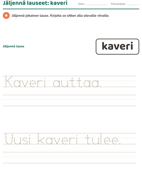 Esikatselu: Yleiset sanat-tehtäväarkki, Esiopetus
