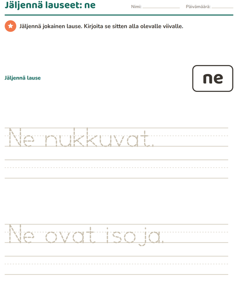 Esikatselu: Yleiset sanat-tehtäväarkki, Esiopetus
