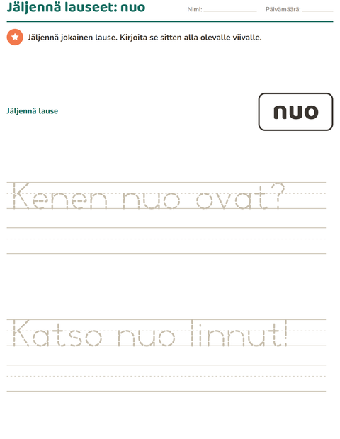 Esikatselu: Yleiset sanat-tehtäväarkki, Esiopetus