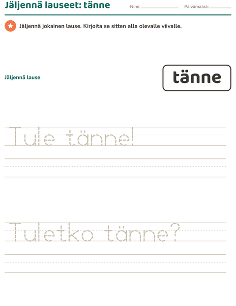 Esikatselu: Yleiset sanat-tehtäväarkki, Esiopetus