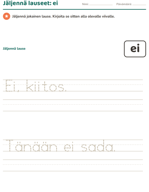 Esikatselu: Yleiset sanat-tehtäväarkki, Esiopetus
