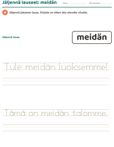 Esikatselu: Yleiset sanat-tehtäväarkki, Esiopetus