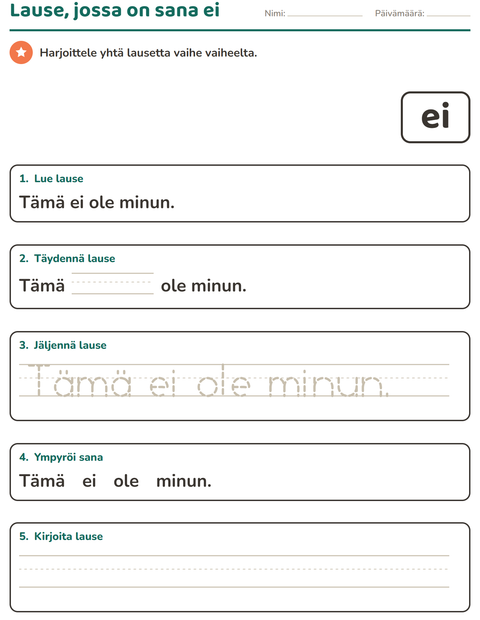 Esikatselu: Yleiset sanat-tehtäväarkki, Esiopetus