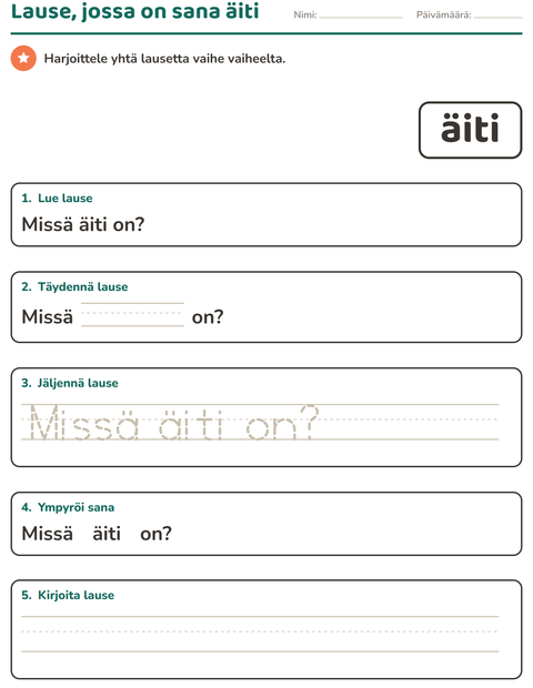 Esikatselu: Yleiset sanat-tehtäväarkki, Esiopetus