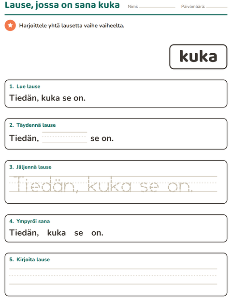 Esikatselu: Yleiset sanat-tehtäväarkki, Esiopetus