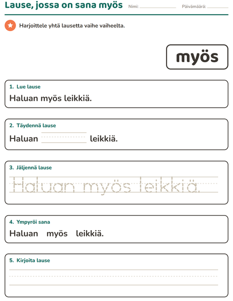 Esikatselu: Yleiset sanat-tehtäväarkki, Esiopetus