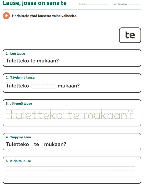 Esikatselu: Yleiset sanat-tehtäväarkki, Esiopetus