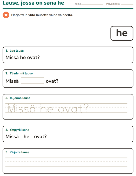 Esikatselu: Yleiset sanat-tehtäväarkki, Esiopetus