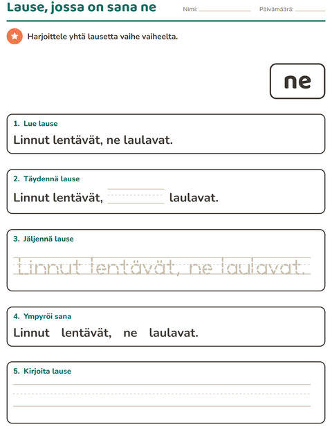 Esikatselu: Yleiset sanat-tehtäväarkki, Esiopetus