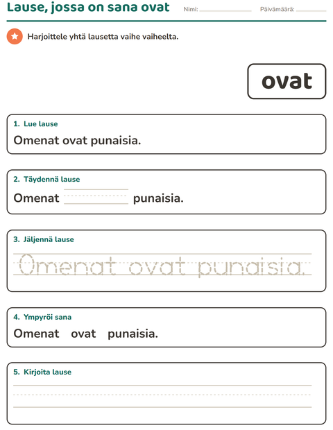 Esikatselu: Yleiset sanat-tehtäväarkki, Esiopetus