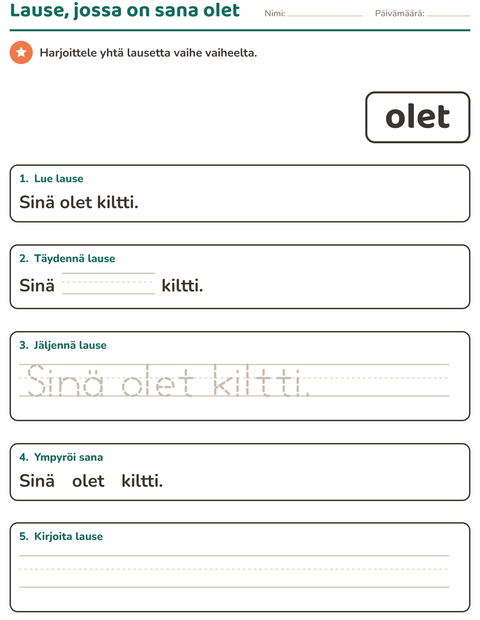 Esikatselu: Yleiset sanat-tehtäväarkki, Esiopetus