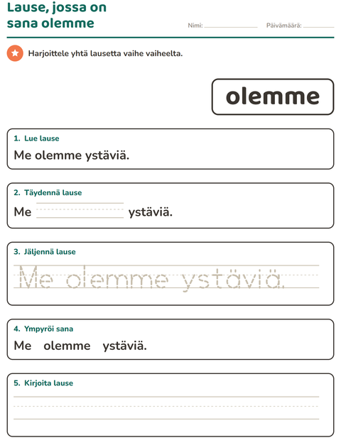 Esikatselu: Yleiset sanat-tehtäväarkki, Esiopetus