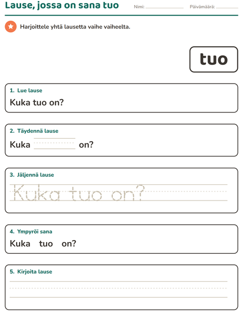 Esikatselu: Yleiset sanat-tehtäväarkki, Esiopetus