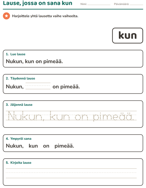 Esikatselu: Yleiset sanat-tehtäväarkki, Esiopetus