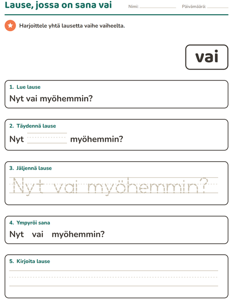 Esikatselu: Yleiset sanat-tehtäväarkki, Esiopetus